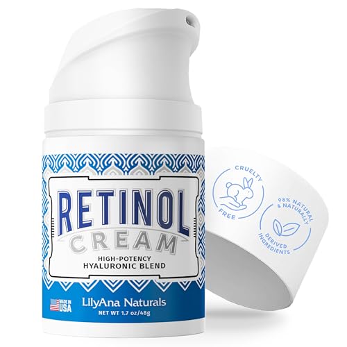 LilyAna Naturals Retinol Cream - Made in USA, Anti Aging Moisturizer for Face and Neck,Wrinkle, Retinol Complex - 1.7oz