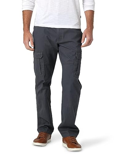 Wrangler Authentics mens Relaxed Fit Stretch Cargo Casual Pants, Anthracite Twill, 38W x 32L US