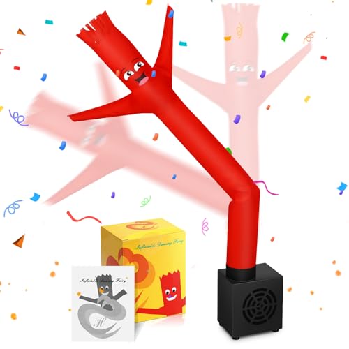 Poen Mini Air Dancers Advertising Inflatable Tube Man Desktop Wacky Waving Inflatable Arm Flailing Guy with Blower Gag Gift for Birthday Christmas, 1 Style Cute Expression(Funny)