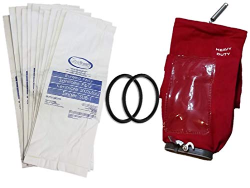 Sanitaire Professional Premium Cleaning Bundle 1 Outer Bag w/ Latch (53469-23)+ 12 Multi Layer Filtration Bags for Eureka Style F&G (54924C)Vacuum Cleaner F G Sanitaire Commercial + 2 Belts (52100D)