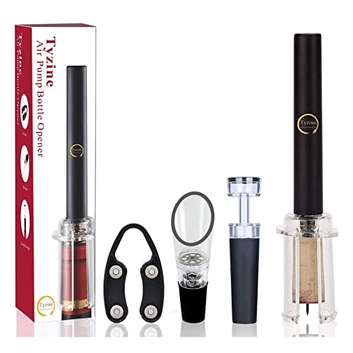 Air Pressure Pump Bottle Opener With Foil Cutter,Aerator Pourer,Vacuum Stopper(4PCS),Simple Cork Remover,Efficient Corkscrew Bottle Opener,Great For Wine Lovers,Perfect Wine Gift.