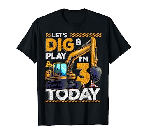 Birthday Boy 3 Construction 3rd Birthday Excavator Birthday T-Shirt