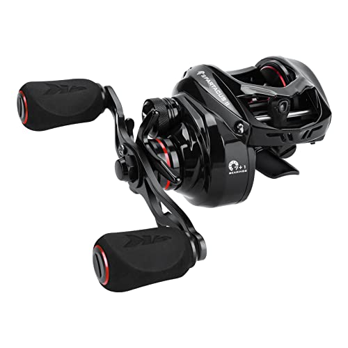 KastKing Spartacus II Baitcasting Fishing Reel, 6oz Ultralight, Super Smooth with 17.6 LB Carbon Fiber Drag, 7.2:1 Gear Ratio, 39mm Palm Perfect Lower Profile Design,Black Rhino,Right Handed