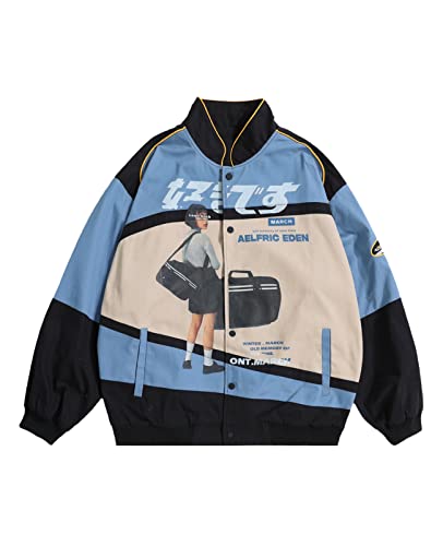 Aelfric Eden Men's Varsity Jacket Harajuku Vintage Graphic Baseball Jacket Unisex Coats Streetwear