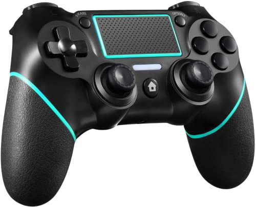 Deeptick Replacement for PS4 Controller Wireless Gamepad Compatible with P4/Pro/Slim/PC with Motion Motors and Audio Function, Mini LED Indicator, USB Cable and Anti-Slip