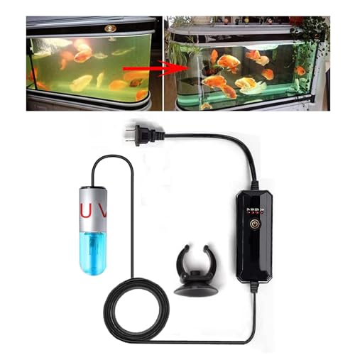 Mini 3W Timer Aquarium &UV-C Water Clean Light Aquarium Algae Clean Light Water Green Clean Fish Tank Water Clean Lamp for Sump Pond Filter Tank