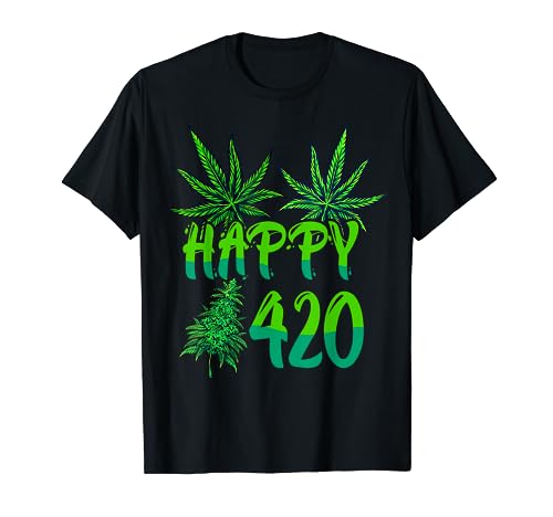 Happy 420 Day Cannabis Marijuana Weed Lovers T-Shirt