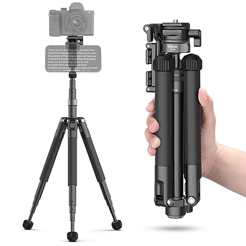 ULANZI MT-63 Mini Phone Tripod, 57' Portable Foldable Aluminum Alloy Extendable Camera Tripod with 2 in 1 Phone Clip, 360° Ball Head Travel Lightweight Tripod for iPhone DSLR Camera Max Load 5KG/11LBS