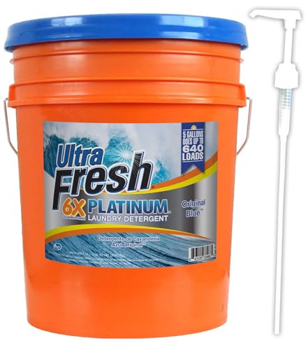Ultra Fresh UFPTTRSL Platinum Original Blue Liquid Laundry Detergent, 5 gal, 640 oz.