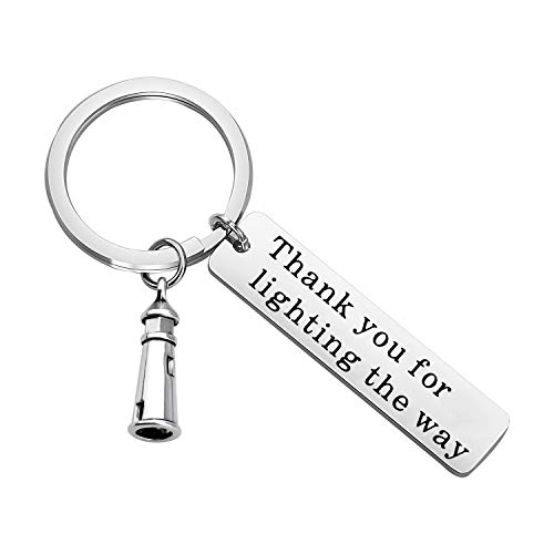 Gzrlyf Lighthouse Keeper Keychain Lighthouse Gifts Thank you for Lighting the Way (lighthouse keychain)