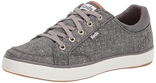 Keds womens Center Ii Cotton Slub Sneaker, Charcoal, 8.5 US