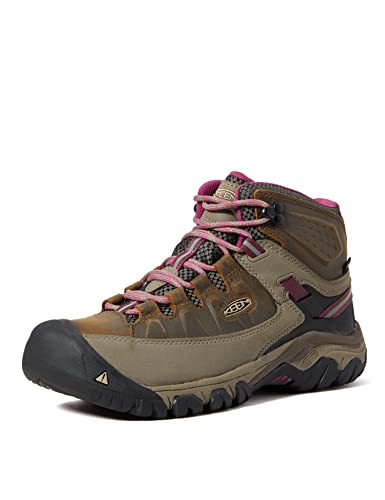 KEEN Women's Targhee 3 Mid Height Waterproof Hiking Boots, Weiss/Boysenberry, 9