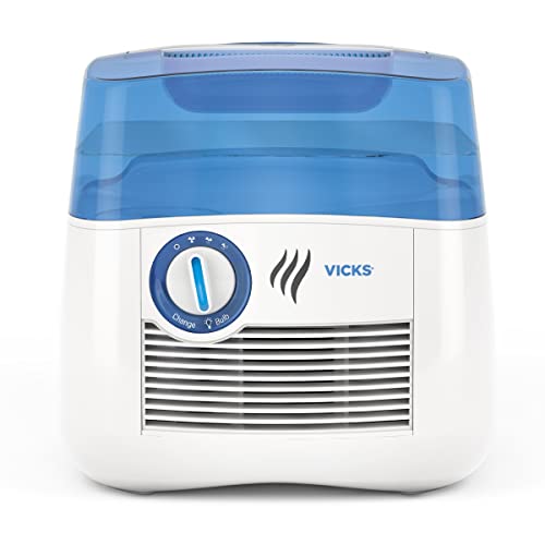 Vicks Cool Mist Humidifier with UV light. Evaporative Humidifier auto-adjusts to room humidity without over humidification. For Kids Bedrooms, Baby Rooms, and More. Use with Vicks VapoPads.