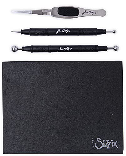 Sizzix (Black) Tim Holtz Shaping Kit 665304 – Scrapbooking and Cardmaking Paper Sculpting Set, One Size