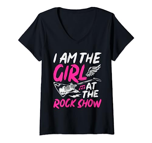 Womens I Am The Girl At The Rock Show V-Neck T-Shirt