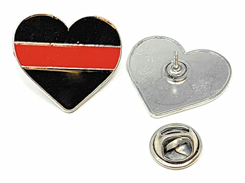 Bulk 20 Pack Thin Red Line Heart Firefighter Appreciation Lapel Tie Morale Pin