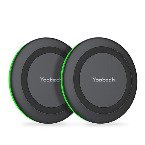 Yootech [2 Pack] Wireless Charger,10W Max Fast Wireless Charging Pad Compatible with iPhone 15/15 Plus/15 Pro Max/14/13/SE 2022/12/11/X/8,Samsung Galaxy S23/S22,for AirPods Pro 2(No AC Adapter)