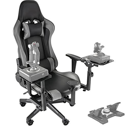 Dardoo Flight Simulator Cockpit with Gray Seats, Compatible with HOTAS Warthog, G Saitek, Airbus Stick and Throttle, A10C Rocker, Multi-Scene Applications, ExcludingThrottle, Joystick and Pedal
