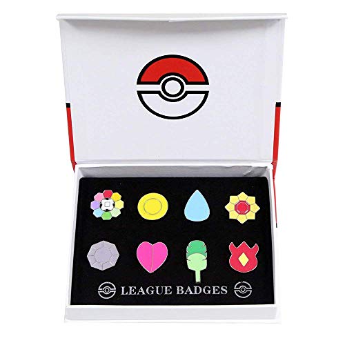CHAOZI0 8Pcs Pocket Monsters Gym Badges Collection Gift Box,Pins Mystic Instinct Badges