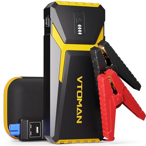 VTOMAN V10 Pro Jump Starter, 4500A Portable Car Starter (All Gas, 10.0L Diesel Engine) 12V Lithium Jump Box, Battery Booster Power Pack, Car Battery Charger Jumper with Type C Quick Charge, LED Lights