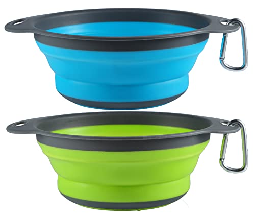 Collapsible Dog Bowls, 2 Pack Large Size 47oz, BPA Free, Dog Travel Water Bowl, Portable Dog Bowls for Dog/Cat