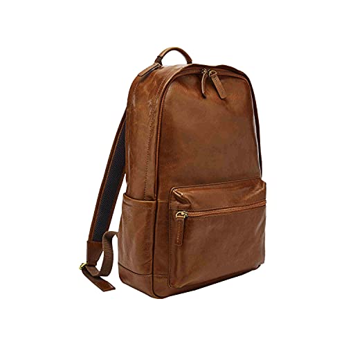 Fossil All-Gender Buckner Leather Travel Backpack Bag, Buckner Cognac, One Size (Model: MBG9465222)