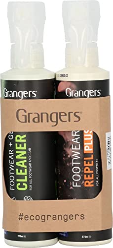 Grangers Footwear + Gear Spray-On Cleaner (9.3 oz) and Footwear Repel Plus (9.3 oz) Spray Twin Pack