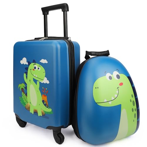 emissary Kids Luggage With Wheels For Boys, Dinosaur Kids Luggage Set, Childrens Luggage For Boys With Wheels, Kids Suitcases With Wheels For Boys, Toddler Suitcase For Boys, Travel Luggage For Kids