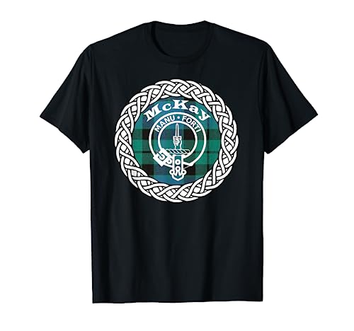 McKay surname Scottish clan tartan crest badge t-shirt