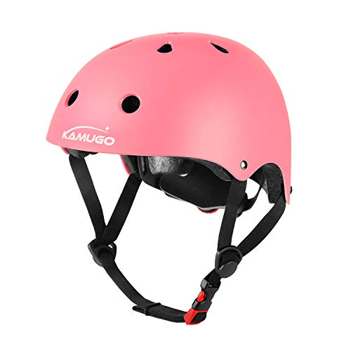 KAMUGO Kids Adjustable Helmet, Suitable for Toddler Kids Ages 2-8 Boys Girls, Multi-Sport Safety Cycling Skating Scooter Helmet (Pink, Small)