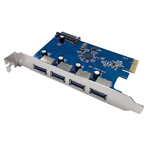 X-MEDIA XM-UB3204 4-Port USB 3.0 PCI Express (PCIe x1) Controller Card, PCI-E to USB 3.0 Expansion Card