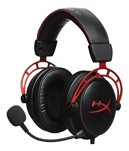 HyperX Cloud Alpha - Gaming Headset, Dual Chamber Drivers, Legendary Comfort, Aluminum Frame, Detachable Microphone, Works on PC, PS4, PS5, Xbox One/ Series X|S, Nintendo Switch and Mobile – Red