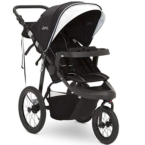 Jeep Hydro Sport Plus Jogger by Delta Children, Includes Car Seat Adapter, Black, Neoprene, Leather