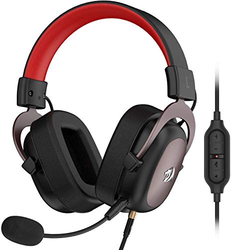 Redragon H510 Zeus Wired Gaming Headset - 7.1 Surround Sound - Memory Foam Ear Pads - 53MM Drivers - Detachable Microphone, Works for Multi-Platforms PC, PS4/3 & Xbox One/Series X, NS