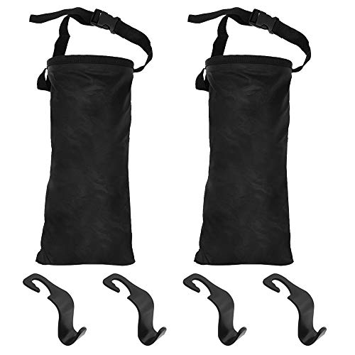 2 Pack Car Trash Bags with Back Seat Headrest Hooks, FineGood Vehicle Back Seat Litter Garbage Bags Headrest Hanging Trash Bags for Car