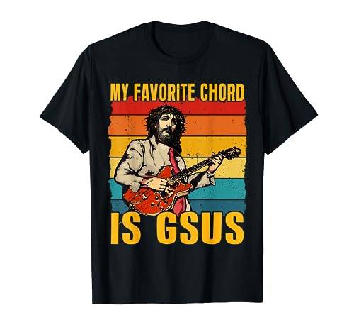 My Favorite Chord Is Gsus Jesus Playing Guitar Vintage T-Shirt
