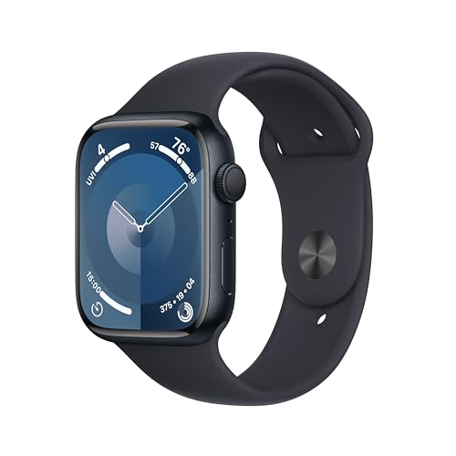 Apple Watch Series 9 [GPS 45mm] Smartwatch with Midnight Aluminum Case with Midnight Sport Band M/L. Fitness Tracker, ECG Apps, Always-On Retina Display, Water Resistant