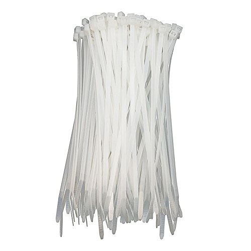 HS Clear Zip Ties 6 Inch Small (100 Pcs) 18 LBS Self Locking Zip Ties White Nylon Ties Thin,Strong and Durable