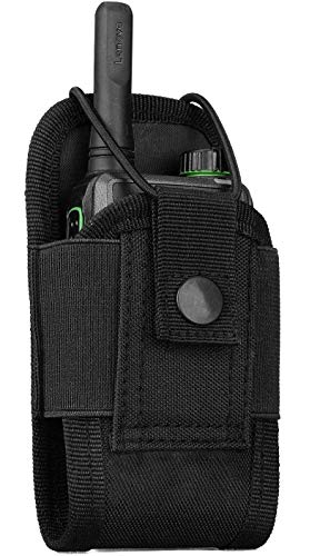abcGoodefg Molle Radio Holder Walkie Talkie Pouch Case for Duty Belt Radio Holster Tactical Hunting Intercom Bag (1 Pack, Black)