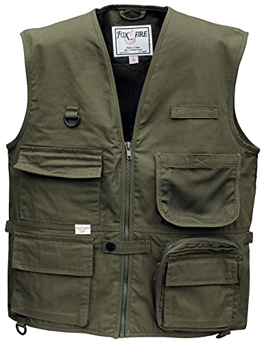 Kid's Cargo Explorer Vest for Outdoor, Adventure, Safari and Travel Wear with Pockets, Cotton, Forest Green, Medium