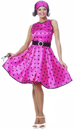 50s Polka Dot Dress (Pink) Adult Halloween Costume Size 12-14 Large