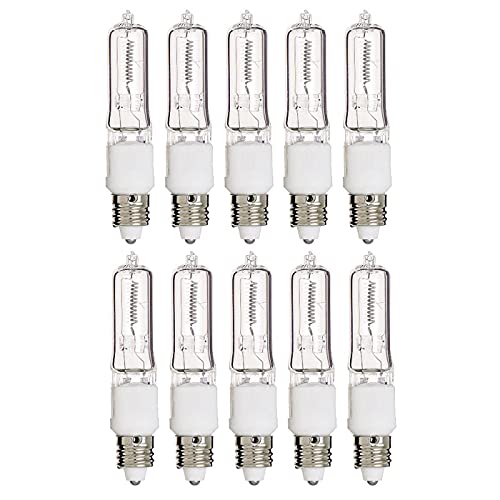 KOR (Pack of 10) Q50CL/MC - 50 Watt JD T4 E11 Mini Candelabra Base 120V Clear Light Bulbs