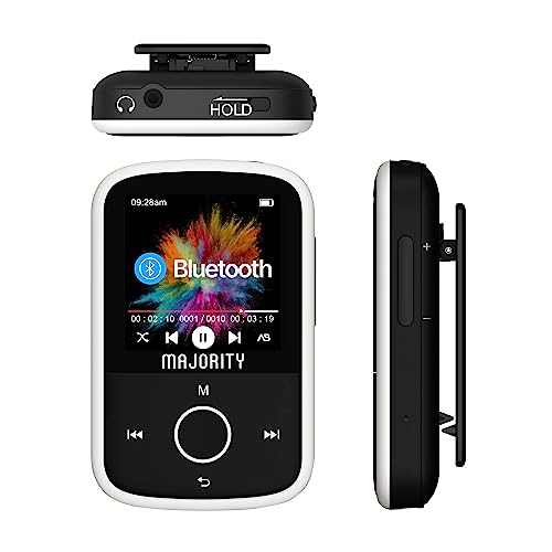 Bluetooth MP3 Player with Headphones, Sport Clip and Up to 128GB Expandable Storage | Majority MP3 Player, Bluetooth Music Player | MP3 & Digital Audio Players