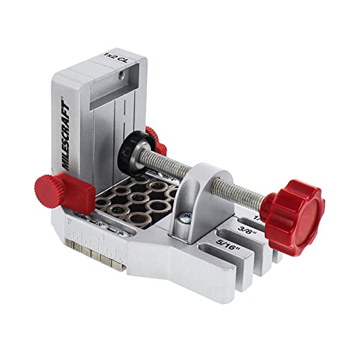 Milescraft 1334 Joint Master – Self-Clamping Aluminum Doweling Jig. Creates Edge, Corner, and Surface Joints. Includes Centering Spacers. For 1/4in, 5/16in, and 3/8in Dowel Pins