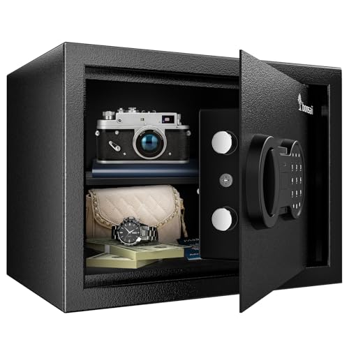 Bonsaii Safe, 0.6 Cubic Safe Box with Electronic Keypad, Removable Shelf, for Valuables Jewelry and Documents in Home, Hotel, or Business, 9.84'D x 13.78'W x 9.84'H