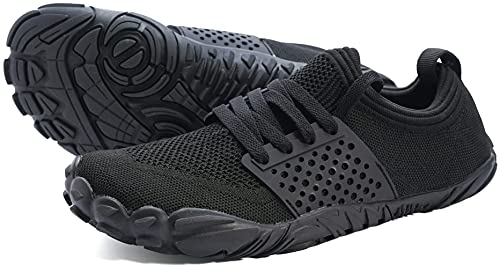 Joomra Women Minimalist Running Shoes Size 10 Barefoot Walking Athletic Climbing Lightweight Hiking Trekking Toes Gym Workout Sneakers Black 41
