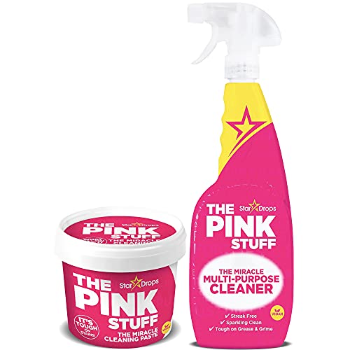 Stardrops - The Pink Stuff - The Miracle Cleaning Paste and Multi-Purpose Spray 2-pack Bundle (1 Cleaning Paste, 1 Multi-Purpose Spray)
