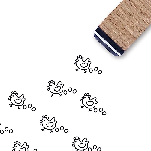 Funny Chicken Egg Rubber Stamp, 3/5 Inch Small Mini Stamp for Scrapbooking Card Making Planner