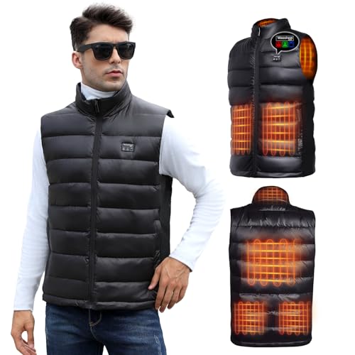 KEKELAN Men's Heated Vest Lightweight USB Electric Heating Vest Clothing for Winter Outdoor Rechargeable Battery Included-L