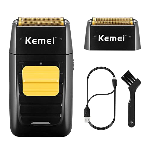 KEMEI Foil Shaver Double Electric Shaver for Men, Professional Electric Razors Head Shaver for Bald Men, Barber Supplies Cordless Rechargeable, Gifts for Men